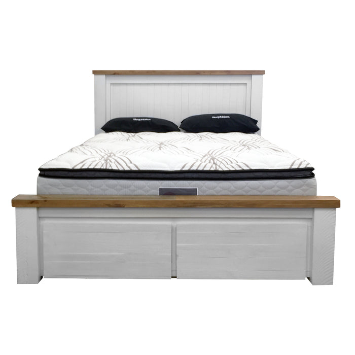 White bed frame with two drawer storage Harlow Collection The Bed Shop