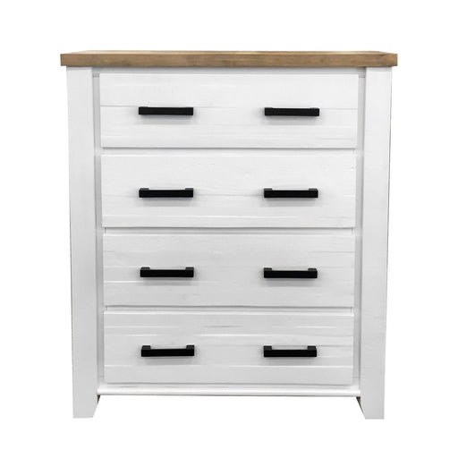 White tallboy with 4 drawers Harlow Bedroom Collection The Bed Shop