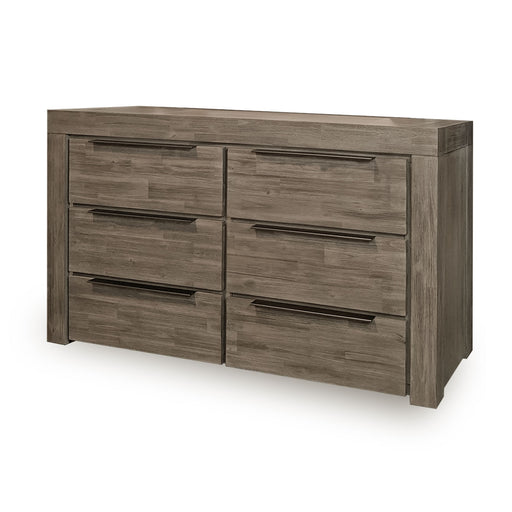 Modern grey six drawer bedroom dresser Arctic Collection The Bed Shop