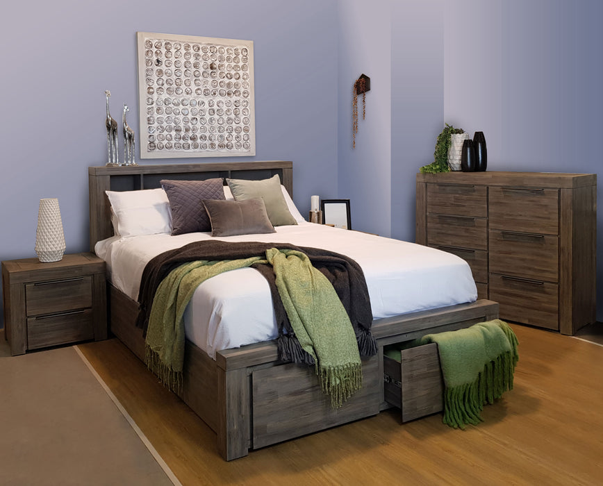 Modern grey six drawer bedroom dresser Arctic Collection The Bed Shop