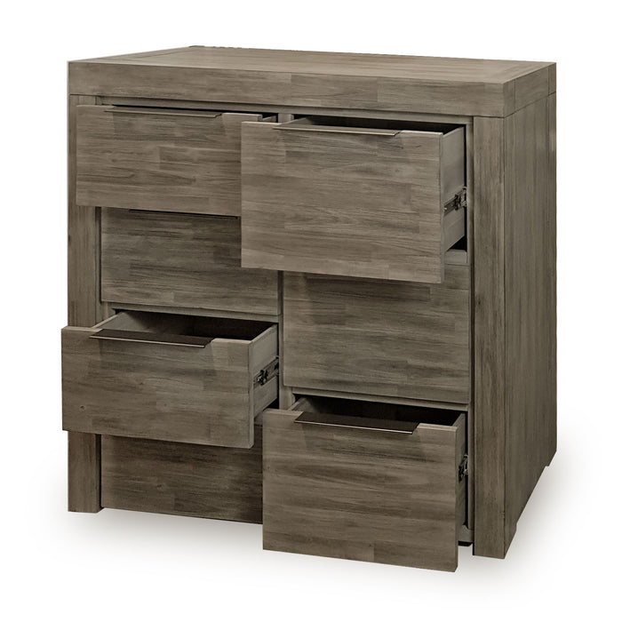 modern grey seven drawer tallboy chest of drawers Arctic Collection The Bed Shop