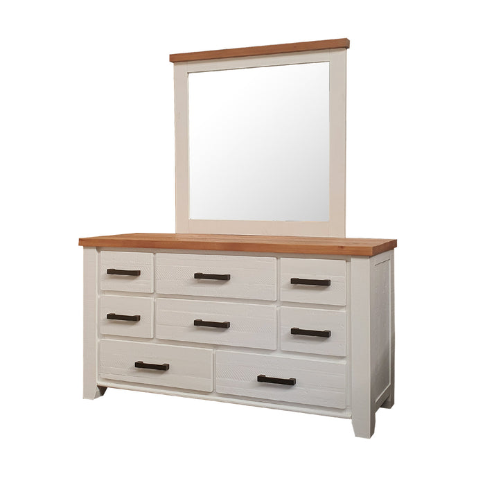 White dresser with 8 drawers and mirror Harlow Collection The Bed Shop