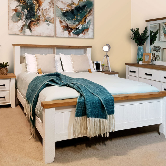 White dresser and mirror wooden Harlow Collection The Bed Shop