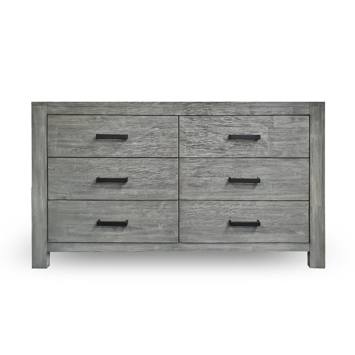 Grey wood 6 drawer dresser Hudson Collection The Bed Shop