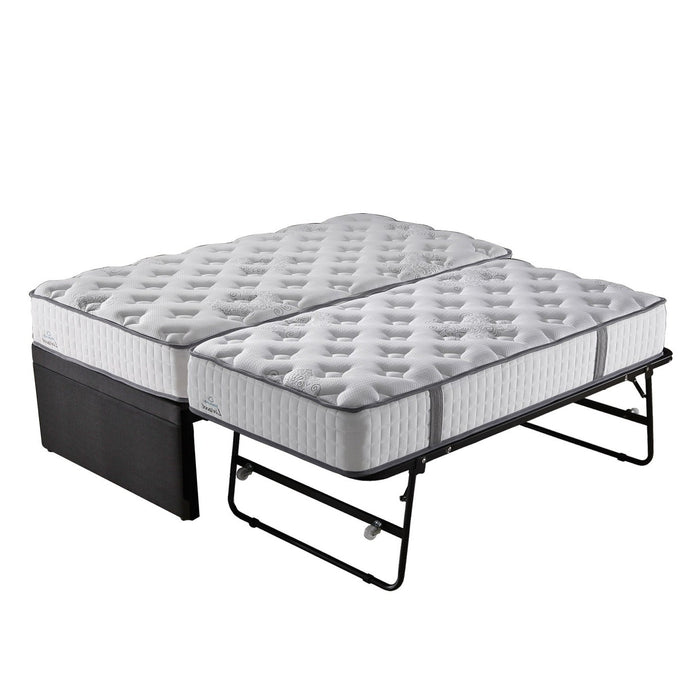 trundle bed king single and single bed base with two mattresses The Bed Shop