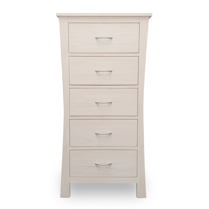 wooden five drawer slimboy tallboy custom New Zealand made Maddison Collection The Bed Shop